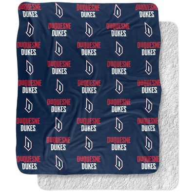 Duquesne University Dukes Logo Pattern Silky Touch Sherpa Back Super Soft Throw Blanket,Logo Pattern