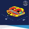 Wow Sports Laser Towable Tube for Boating - 1 to 3 Person Towable - Durable Tubes for Boating view 3