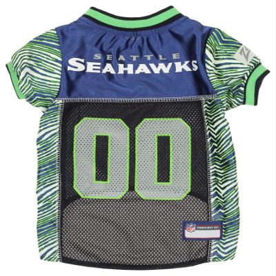 Zubaz NFL Team Pet Jersey for Dogs, Seattle Seahawks, Large
