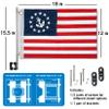 Anchor Boat Flag Pole Kit, 12" x 18" US Yacht Ensign, Double-Sided Marine Grade, Pontoon, Sailboat, or Ski Rail Mount Holder view 2