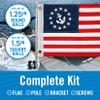 Anchor Boat Flag Pole Kit, 12" x 18" US Yacht Ensign, Double-Sided Marine Grade, Pontoon, Sailboat, or Ski Rail Mount Holder view 4