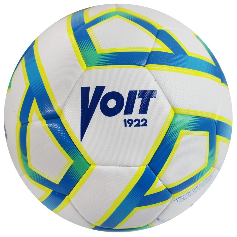 Voit Soccer Ball No. 5 Liga MX Apertura 2022, White, Yellow and Blue: Fusion of Innovation and Passion, Perfect for Amateur Football Enthusiasts, Hybrid Tech