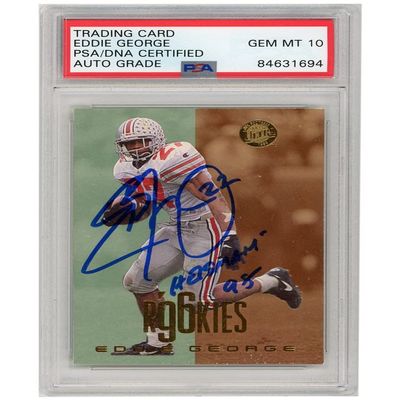 Eddie George 1996 Fleer Ultra Autograph RC Card Heisman 95" #169 PSA/DNA 10