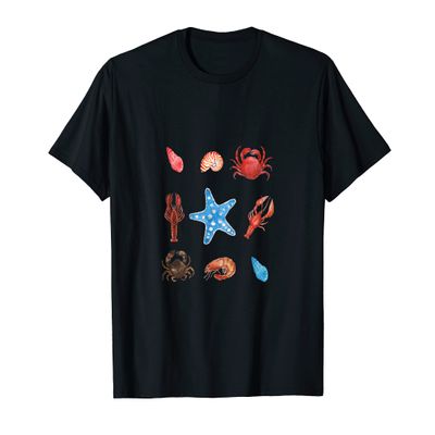 Crustacean Core Aesthetic Crustaceans Crab Lobster Shrimp T-Shirt