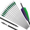 OBTOUTDOOR 12Pack Archery Arrows Spine 500 Pure Carbon Arrows 28-31inch Real Feather Arrows with Removable Tips for Compound Recurve Bow Hunting Shooting Target (31Inch) view 1