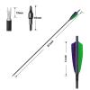 OBTOUTDOOR 12Pack Archery Arrows Spine 500 Pure Carbon Arrows 28-31inch Real Feather Arrows with Removable Tips for Compound Recurve Bow Hunting Shooting Target (31Inch) view 3