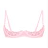 Alvivi Womens Sheer Floral Lace Underwired Bra Sexy Half Cup Unlined Brassiere Lingerie Underwear Pink Small view 1