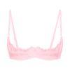 Alvivi Womens Sheer Floral Lace Underwired Bra Sexy Half Cup Unlined Brassiere Lingerie Underwear Pink Small view 4