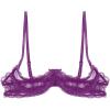 Alvivi Womens Sheer Floral Lace Underwired Bras Adjustable Strap Unlined Brassiere Underwear Purple 3X-Large view 3