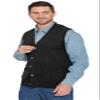 Turtle Bay New York Mens Rib Knit Sweater Vest  Sleeveless Button Front Cardigan with Pockets Black/L view 3
