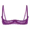 Alvivi Womens Sheer Floral Lace Underwired Bras Adjustable Strap Unlined Brassiere Underwear Purple Medium view 1