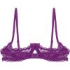 Alvivi Womens Sheer Floral Lace Underwired Bras Adjustable Strap Unlined Brassiere Underwear Purple Medium view 4