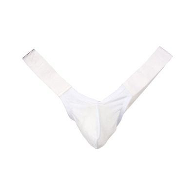 JEsilunmaMY Men's Y-Back Underwear Sexy Low Rise Bulge G-String Thongs Solid Color Soft Comfort Stretch Under Panties Briefs (White,X-Large)