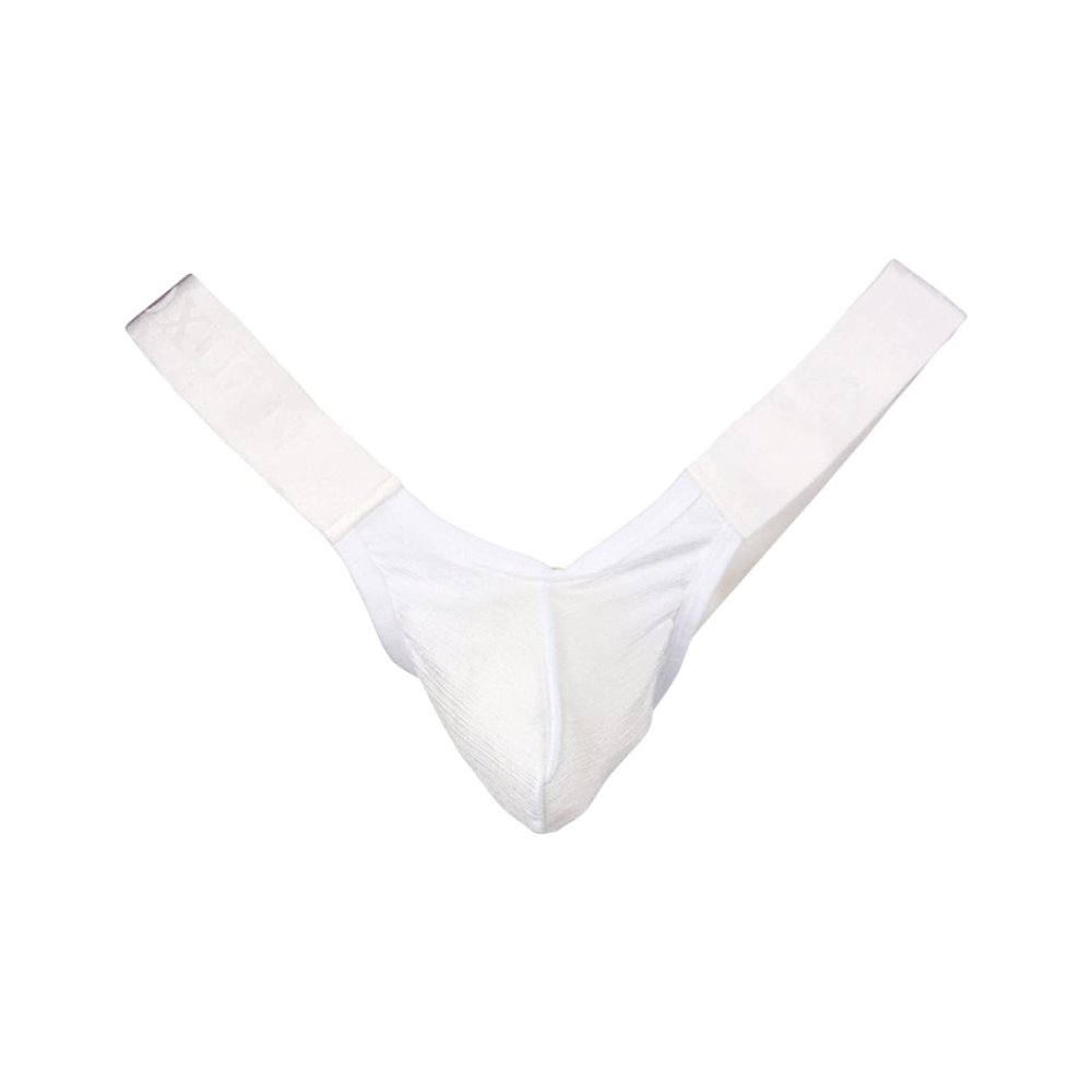 JEsilunmaMY Men's Y-Back Underwear Sexy Low Rise Bulge G-String Thongs Solid Color Soft Comfort Stretch Under Panties Briefs (White,X-Large)