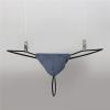 JEsilunmaMY Men's Mini String Thong Low Rise Bulge Pouch G-String T-Back Breathable Jockstrap Bikini Underwear Under Panties (Grey,Medium) view 4