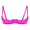 Alvivi Womens Sheer Floral Lace Underwired Bra Sexy Half Cup Unlined Brassiere Lingerie Underwear Rose Large view 1