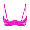 Alvivi Womens Sheer Floral Lace Underwired Bra Sexy Half Cup Unlined Brassiere Lingerie Underwear Rose Large view 3