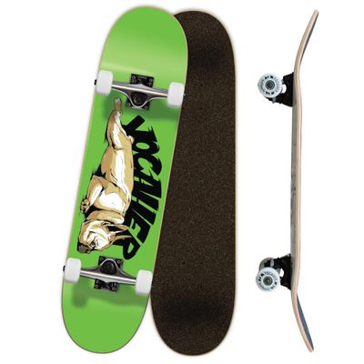Yocaher Punked Complete Skateboards 7.75" or 8.25" or Mini Cruiser or Micro Cruiser Shapes - Pika, Candy, and Chimp Series (Complete 8.25" Lazy French Bulldog)