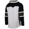 47 Men's Carolina Panthers Heather Gray Gridiron Lace-Up Pullover Hoodie view 3