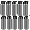 CHENGU 10 Pieces Water Bottle Bulk 20 oz Aluminum Reusable Bottles Lightweight Snap Lid Water Cups Easy Carry Leak Proof Travel Tumbler for Gym Sports Camping Hiking Fishing (Gray) view 1