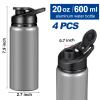 CHENGU 10 Pieces Water Bottle Bulk 20 oz Aluminum Reusable Bottles Lightweight Snap Lid Water Cups Easy Carry Leak Proof Travel Tumbler for Gym Sports Camping Hiking Fishing (Gray) view 2