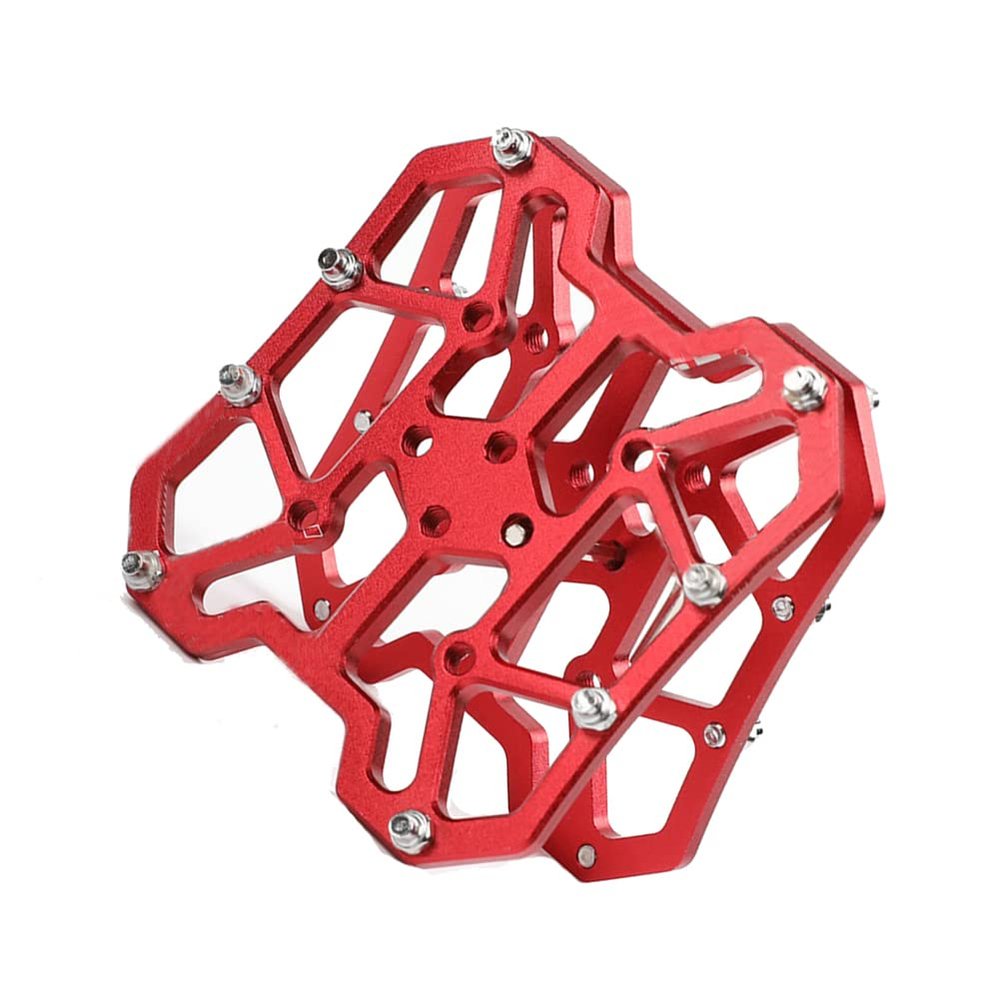 ihreesy 1Pair Bike Clipless Platform Adapter,Aluminum Alloy Bicycle Platform Pedals Self-Locking Bike Pedal Platform Adapters for Mountain Road Bike,Red