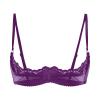 Alvivi Womens Sheer Floral Lace Underwired Bra Sexy Half Cup Unlined Brassiere Lingerie Underwear Purple Medium view 3