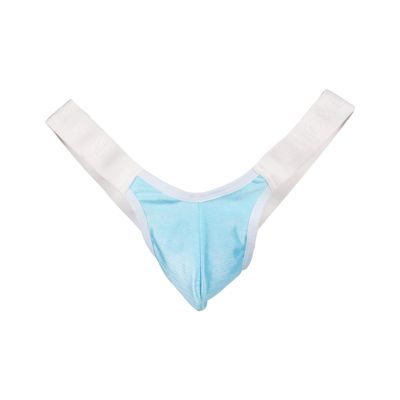 JEsilunmaMY Men's Y-Back Underwear Sexy Low Rise Bulge G-String Thongs Solid Color Soft Comfort Stretch Under Panties Briefs (Blue,Large)