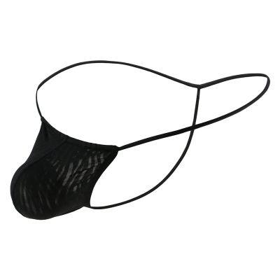 JEsilunmaMY Men's Mini String Thong Low Rise Bulge Pouch G-String T-Back Breathable Jockstrap Bikini Underwear Under Panties (Black,Medium)