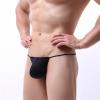 JEsilunmaMY Men's Mini String Thong Low Rise Bulge Pouch G-String T-Back Breathable Jockstrap Bikini Underwear Under Panties (Black,Medium) view 2