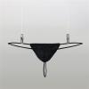 JEsilunmaMY Men's Mini String Thong Low Rise Bulge Pouch G-String T-Back Breathable Jockstrap Bikini Underwear Under Panties (Black,Medium) view 3