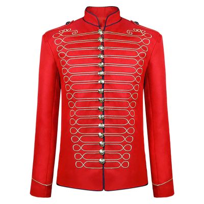 XUNRYAN Men's Victorian Jackets Medieval Pirate Jacket Steampunk Coat Captain Adult Halloween Cosplay Costume
