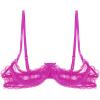 Alvivi Womens Sheer Floral Lace Underwired Bras Adjustable Strap Unlined Brassiere Underwear Rose 5X-Large view 3