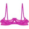 Alvivi Womens Sheer Floral Lace Underwired Bras Adjustable Strap Unlined Brassiere Underwear Rose 5X-Large view 4