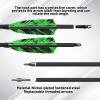 28"/30" Archery Carbon Arrows Spine 400/500 with 4" Natural True Feather and Detachable Tip for Recurve and Compound and Traditional Bows Target Shooting Arrows(12 Pack) (30 inches,Spine 400) view 2