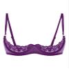 Alvivi Womens Sheer Floral Lace Underwired Bra Sexy Half Cup Unlined Brassiere Lingerie Underwear Purple Small view 1