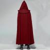 tuduoms Unisex Mens Medieval Cape Cloak with Hood Renaissance Gothic Witch Party Cape Halloween Cosplay Costuems Knight Tunic Red view 2