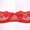 Alvivi Womens Sheer Floral Lace Underwired Bra Sexy Half Cup Unlined Brassiere Lingerie Underwear Red Small view 3