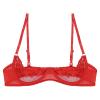 Alvivi Womens Sheer Floral Lace Underwired Bra Sexy Half Cup Unlined Brassiere Lingerie Underwear Red Small view 4