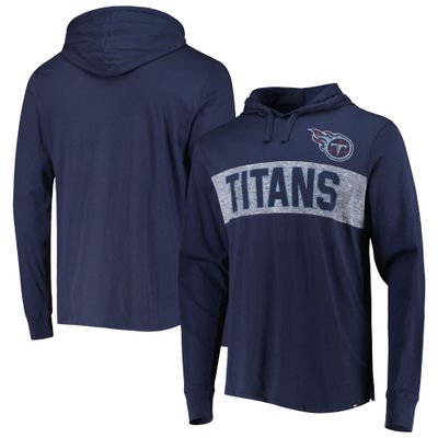 47 Men's Navy Tennessee Titans Field Franklin Hooded Long Sleeve T-Shirt