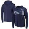 47 Men's Navy Tennessee Titans Field Franklin Hooded Long Sleeve T-Shirt view 1