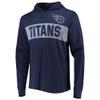 47 Men's Navy Tennessee Titans Field Franklin Hooded Long Sleeve T-Shirt view 2