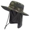 BASSDASH UPF 50+ Sun Fishing Hat Water Resistant with Detachable Neck Flap Army Green Camo view 1