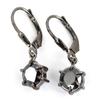 skyjewels 4mm Certified Round Faceted Black Diamond Dangler Earring With 925 Sterling Silver Beautiful Earrings for Woman (Black Gold Finish) view 1