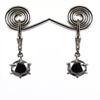 skyjewels 4mm Certified Round Faceted Black Diamond Dangler Earring With 925 Sterling Silver Beautiful Earrings for Woman (Black Gold Finish) view 2