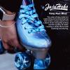 JajaHoho Roller Skates for Women, Shiny Holographic High Top Rollerskates, Mixture Color Double-Row Four Colour Frozen Wheels Quad Skates for Girls Age 8-51 Indoor Outdoor (Very Peri Blue, Size 5) view 3