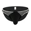 JEsilunmaMY Mesh Bikini Briefs for Men Ice Silk Low Waist Fishnet Bulge Pouch Underwear Hollow Out Breathable Sexy Panties (Black,Medium) view 1