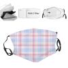 VeJerKK Pastel Face Mask Balaclava Windproof Men's Women's,Retro Classical Geometric Striped Plaid,Dustproof Mouth Cover With Filter Pocket Adjustable Elastic Strap,Fuchsia Salmon Pale Blue view 1