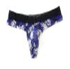 JEsilunmaMY Mens Floral Lace Jockstrap Low Rise Mesh Sheer Bulge T-Back Underwear See Through Athletic Supporter Underpants (Blue,Medium) view 2