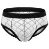 JEsilunmaMY Mens Mesh Sexy Briefs See Through Low Rise Bulge Pouch Underwear Transparent Breathable Stretch Bikini Underpants (White,Medium) view 1